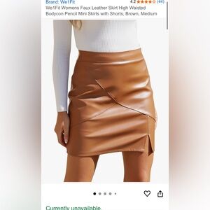 Chic Tan Leather Pencil Skirt